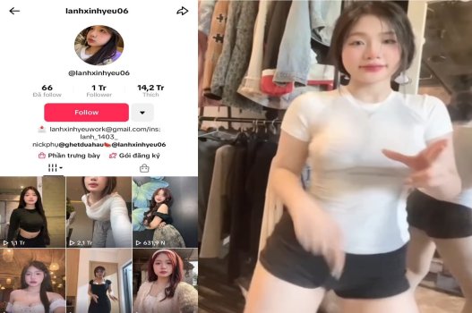 Clip sex Lanxinhyeu tiktoker cực múp địt nhau